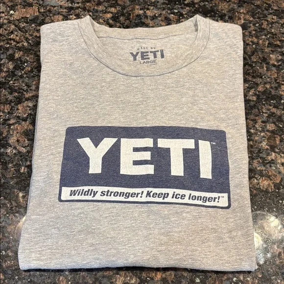 YETI Heather Gray Logo Tee - Picture 7 of 7